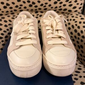 Cole Haan Women's Beige and White with Green Sneakers